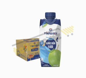 Box of 24 boxes of Vietcoco fresh coconut water 330ml