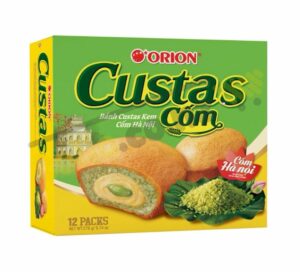 Bánh Custas Orion nhân kem cốm hộp 282g (12 cái x 23.5g)