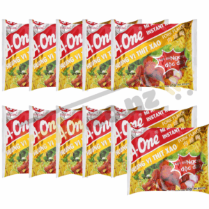 Set 10 tặng 1 gói mì A-One thịt xào 85g