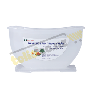 3-compartment plastic rice paper dipping bowl