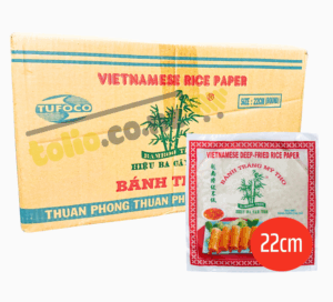 Box of 44 packs of Ba Cay Tre round spring roll rice paper, size 22cm, 340g pack