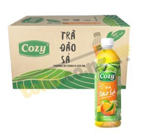 A case of 24 bottles of Cozy Peach and Lemongrass Tea 455ml