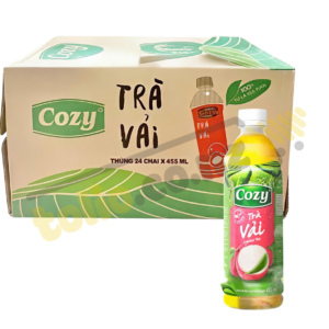 Thùng 24 chai trà vải Cozy 455ml