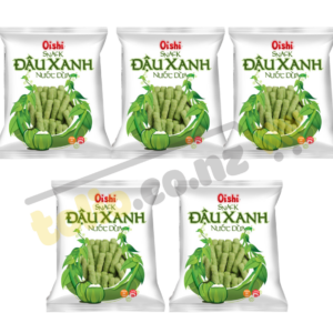 Set of 5 packs of Oishi mung bean and coconut milk snack 34g