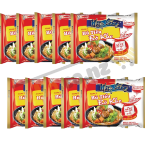 Set of 10 packs of Acecook Nhịp Sống Beef Stew Noodles 75g