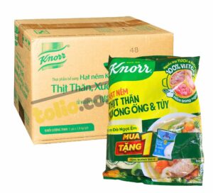 Thùng 8 combo hạt nêm thịt thăn, xương ống, tủy Knorr gói 900g và đường tinh luyện 300g