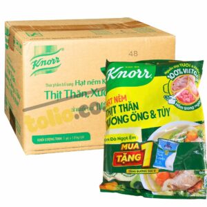 Thùng 8 combo hạt nêm thịt thăn, xương ống, tủy Knorr gói 900g và đường tinh luyện 300g