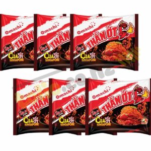 Set of 6 packs of Omachi instant noodles with Singapore chili crab sauce, 126g each.