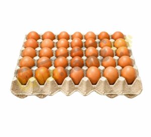 Chicken eggs, size 7, tray of 30 eggs.
