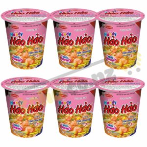 Set of 6 Hao Hao Handy Shrimp and Spicy Instant Noodles (67g each)