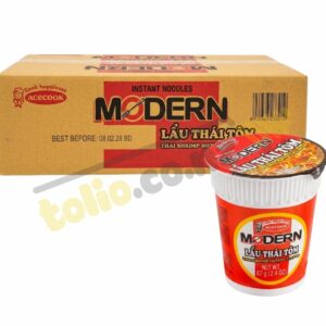 Thùng 12 ly mì Modern Lẩu Thái tôm 67g
